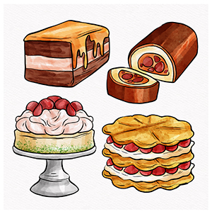 Watercolor copy لایه باز شیرنی جات